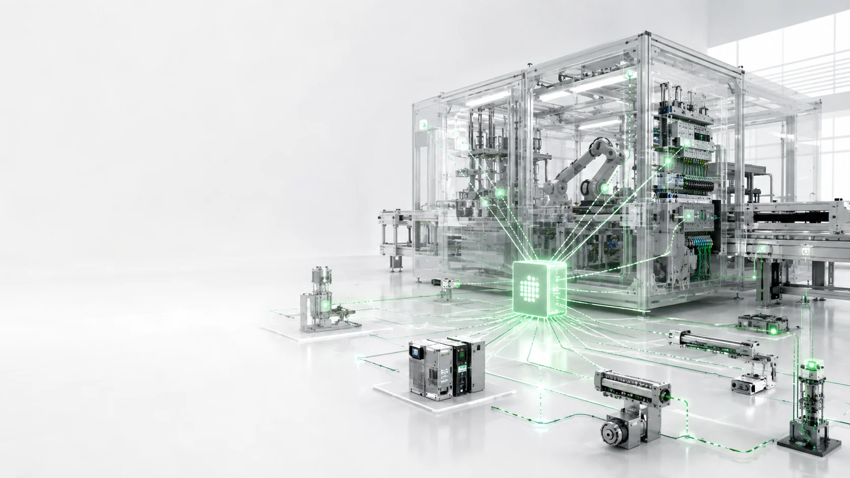 Sistema di automazione industriale con servizi tecnici, controllo e supporto connessi