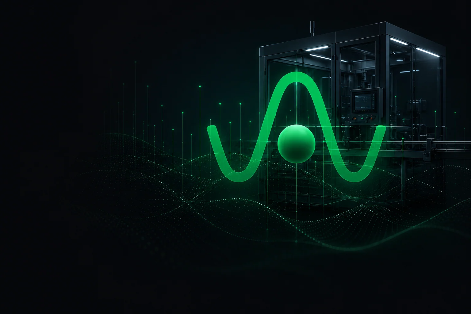 Macchina industriale e segno Waves rappresentano il Metodo SIM